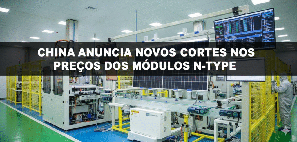 China anuncia novos cortes nos preços de módulos N-Type e impacto é imediato no mercado brasileiro.