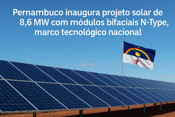 Pernambuco inaugura projeto solar de 8,6 MW com módulos bifaciais N-Type, marco tecnológico nacional