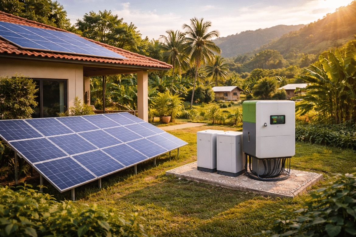 Brasil acelera a adoção de baterias em sistemas solares. Entenda como o armazenamento impulsiona projetos híbridos e off-grid.