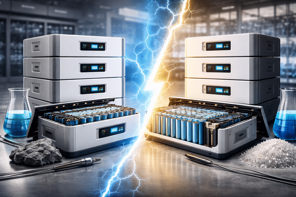Comparação entre baterias LFP vs baterias de sódio no armazenamento de energia solar. diferenças de custo, vida útil, segurança e aplicações