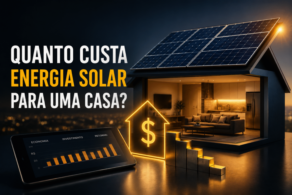 Quanto custa energia solar para sua casa em 2026? Veja preços, fatores que influenciam e como calcular o investimento ideal.