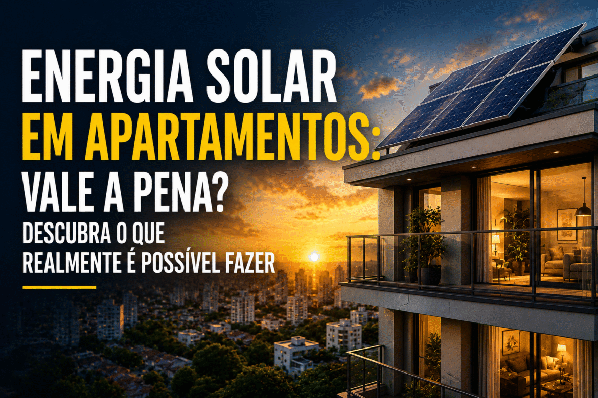 Descubra como funciona energia solar em apartamentos, quais modalidades existem e quando vale a pena investir mesmo sem acesso ao telhado do edifício.
